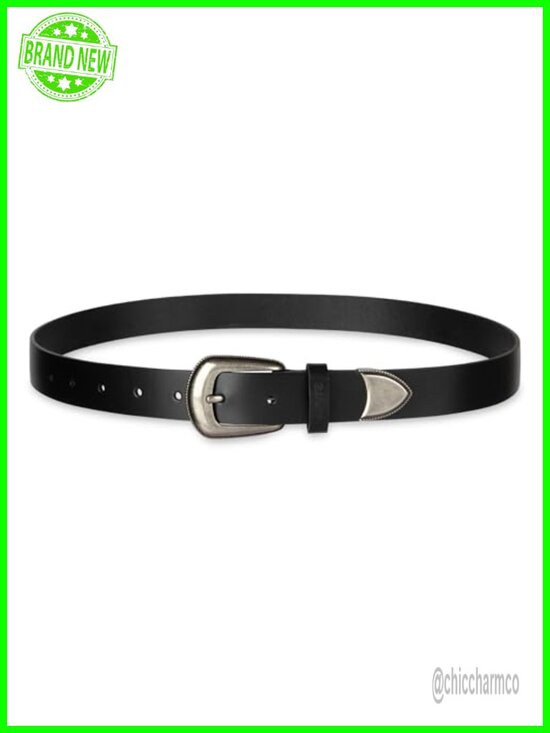 Slim Western Leather Jean Belt with Metal Tip main image 6